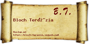 Bloch Terézia névjegykártya